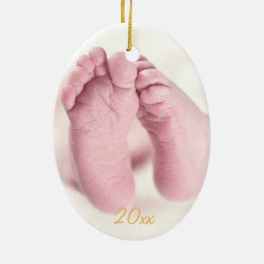 Joy Hand Lettered Gold 2-side Photo Holiday Keramisch Ornament (Achterkant)