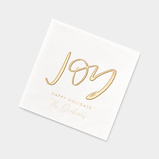 Joy Hand-Lettered Holiday Folie Servetten (Links)