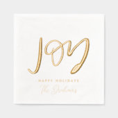 Joy Hand-Lettered Holiday Folie Servetten (Voorkant)
