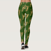 Joy Hand Lettered Script Gold kerstfeestdag Leggings (Achterkant)