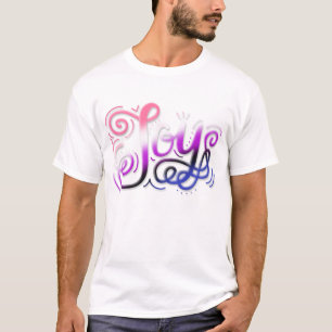Joy Hand Lettering Genderfluid Pride Roze Paarse T-shirt