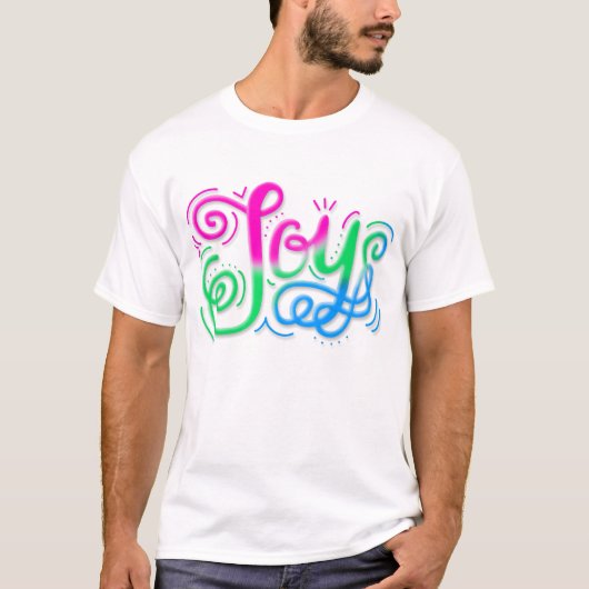 Joy Hand Lettering Polysexual Poly T-shirt (Voorkant)