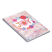 Joy | Happy Floral Wreath Notitieboek (Rechterzijde)