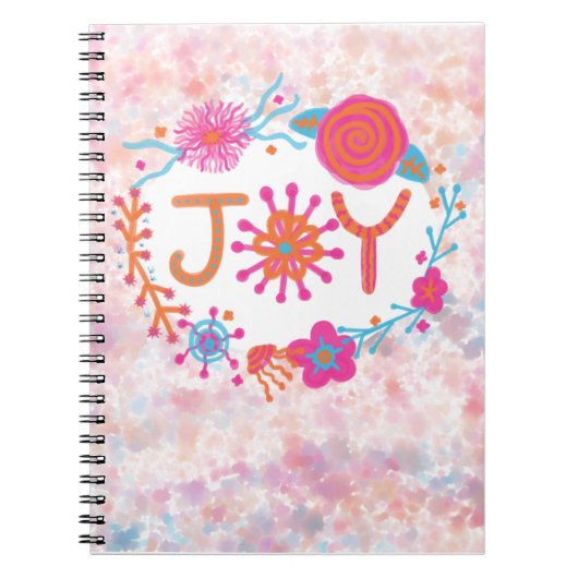 Joy | Happy Floral Wreath Notitieboek (Voorkant)