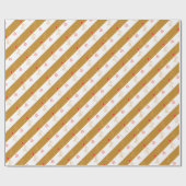 Joy Heart Pattern over Striped Golden & White Wrap Cadeaupapier (Vlak)