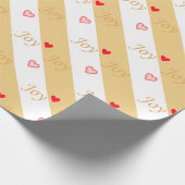 Joy Hearts op diagonaal gestreept Cadeaupapier (Hoek)