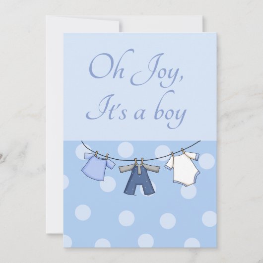 Joy, het is een Jongen Baby Shower-uitvindingen Kaart (Voorkant)