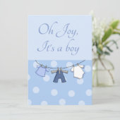 Joy, het is een Jongen Baby Shower-uitvindingen Kaart (Staand voorkant)