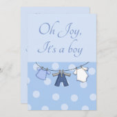 Joy, het is een Jongen Baby Shower-uitvindingen Kaart (Voorkant / Achterkant)