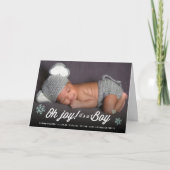 Joy het is een Jongen Foto Holiday Bancement Feestdagen Kaart (Voorkant)