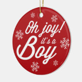 Joy het is een Jongen Foto Holiday Bancement Keramisch Ornament (Links)