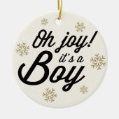 Joy het is een Jongen Foto Holiday Bancement Keramisch Ornament (Voorkant)