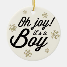 Joy het is een Jongen Foto Holiday Bancement Keramisch Ornament