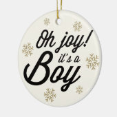 Joy het is een Jongen Foto Holiday Bancement Keramisch Ornament (Links)