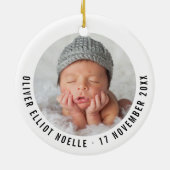 Joy het is een Jongen Foto Holiday Bancement Keramisch Ornament (Achterkant)