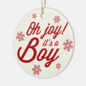 Joy het is een Jongen Foto Holiday Bancement Keramisch Ornament (Links)