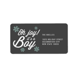 Joy, het is een padvinder Snowflakes Holiday Birth Etiket