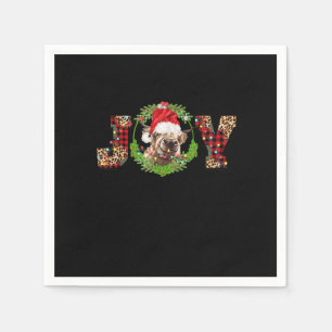 JOY Highland Koe Kerstmis Westerne Santa Hat Koe_1 Servet