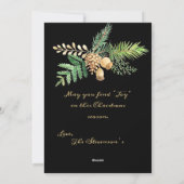 Joy Holiday Black Gold Specialized Elegant Feestdagenkaart (Achterkant)