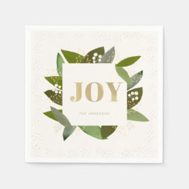 JOY Holiday Foliages Ivoor White Paper Napkins Servet