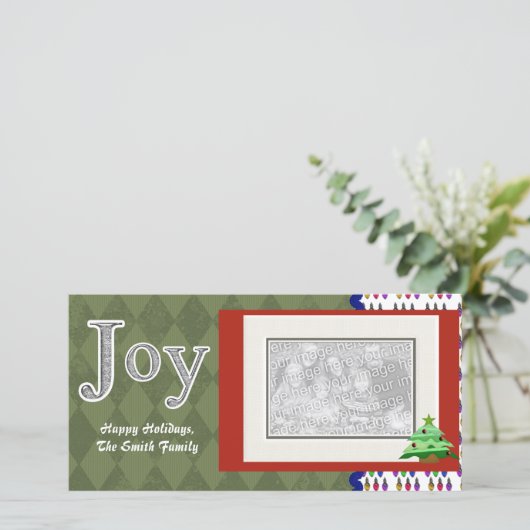 JOY HOLIDAY FOTOCARD SJABLOON (Staand voorkant)