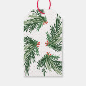 Joy Holiday Gift Label Waterverf Pine Christmas Cadeaulabel (Achterkant)