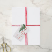Joy Holiday Gift Label Waterverf Pine Christmas Cadeaulabel (Met Touw)