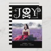 Joy Holiday Gothic Foto Feestdagenkaart (Voorkant / Achterkant)