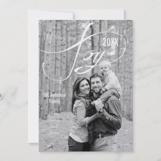 Joy Holiday Kerstmis Feestdagenkaart (Voorkant)