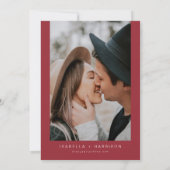 JOY Holiday Poinsettia Winter Red Floral Wedding Kaart (Achterkant)