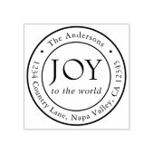 Joy Holiday Return Address Round Rubberstempel (Afrduk)