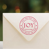 Joy Holiday Return Address Round Zelfinktende Stempel