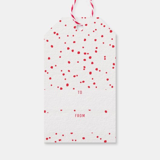 JOY HOLIDAY stijlvol eenvoudig modern leuk rood sp Cadeaulabel (Achterkant)