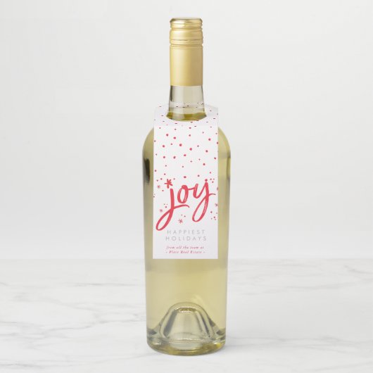JOY HOLIDAY stijlvol eenvoudig modern leuk rood sp Flessenhanger (Op fles)