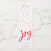 JOY HOLIDAY stijlvol eenvoudig modern leuk rood sp Flessenhanger (Voorkant)