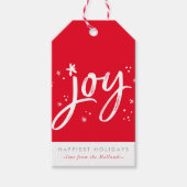 JOY HOLIDAY stijlvol eenvoudig modern plezier gril Cadeaulabel (Voorkant)