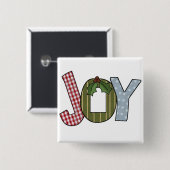 JOY Holiday Tshirts en geschenken Vierkante Button 5,1 Cm (Voorkant /achterkant)
