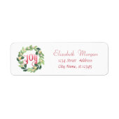 Joy Holiday Wreath, Kerstmis Etiket (Voorkant)