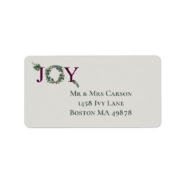 Joy Holidays Greeting Card Etiket