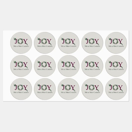 Joy Holidays Greeting Card Stickers (Vel)