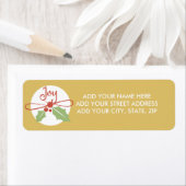 Joy Holly Gold kerstfeestay-Adresetiketten Etiket (Insitu)