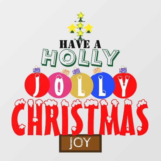 Joy Holly kerstsierbomen Raamsticker (Vel)