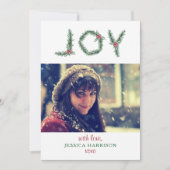 "Joy" Holly vertakt de Kaart van de Foto Kerstmis (Voorkant)