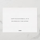 Joy Holly Wreath Modern Business Folie Feestdagenkaart (Achterkant)