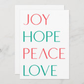 Joy, Hope, Love, Peace (Voorkant / Achterkant)