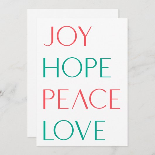Joy, Hope, Love, Peace (Voorkant / Achterkant)