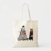 Joy Hope Love Peace Black German Shepher Tote Bag (Voorkant)