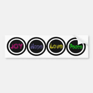 joy Hope Love Peace Bumper Bumpersticker