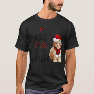 Joy Hope Love Peace Christmas Cavapoochon 2020  T-shirt
