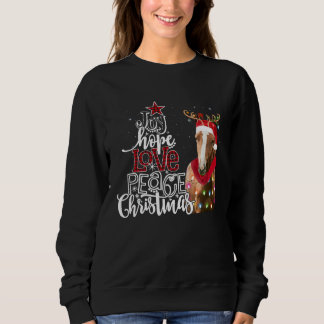 Joy Hope Love Peace Christmas Horse Santa Reideer Trui